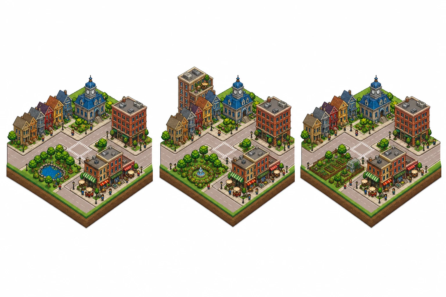 Illustrated neighborhood diorama